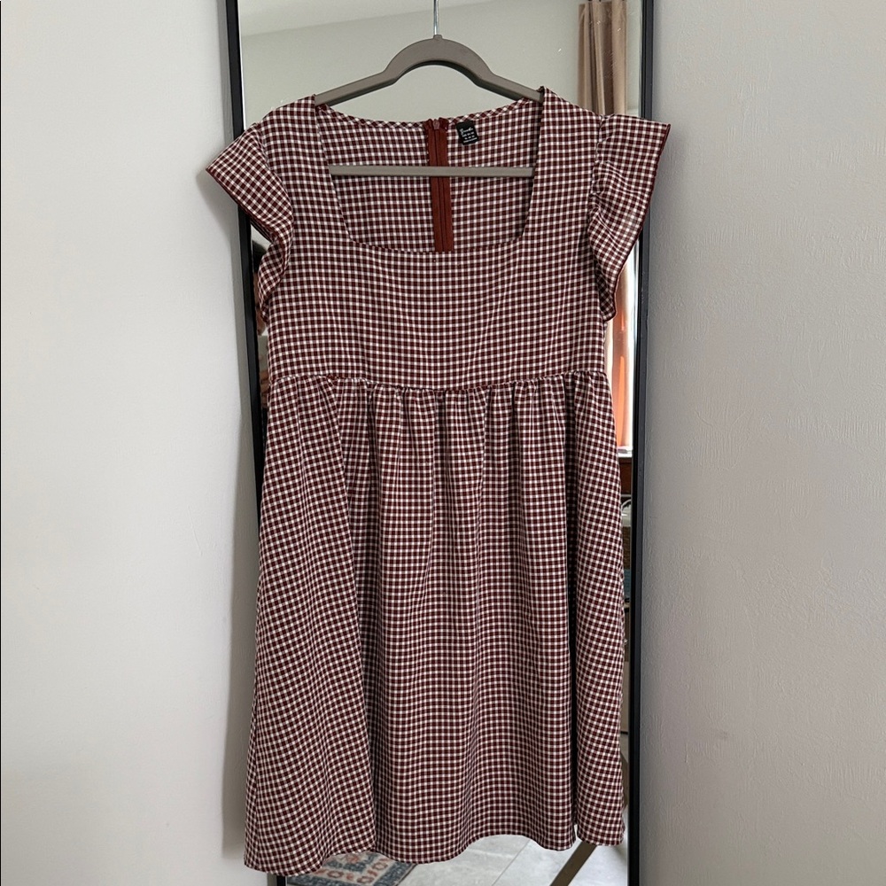 Brown Gingham Summer Dress
